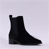 Paul Green Low Heel Pointed Chelsea Boot - Black Suede